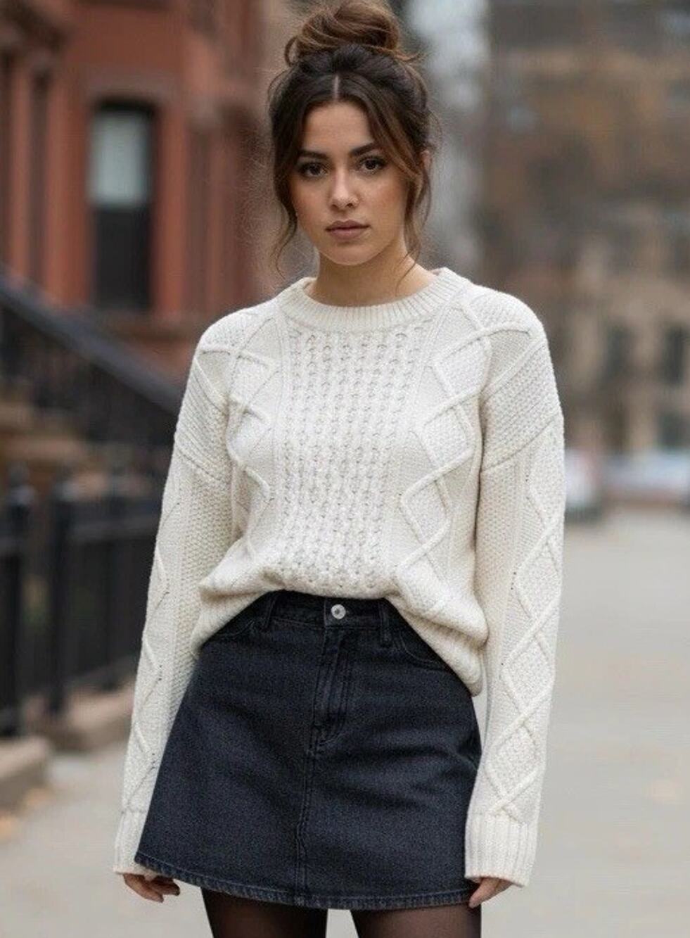 Madewell Chunky Cable Fisherman Sweater Soft Cotton Rich Crewneck Small